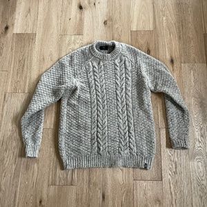 Finisterre Men's Cable Knit Sweater - Medium - Wool